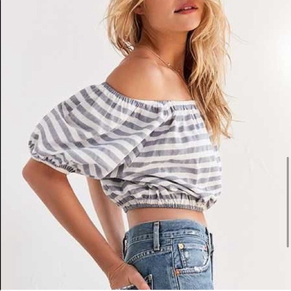 🆕 SIR the Label Blue Marlon Off the Shoulder Top - Picture 2 of 12